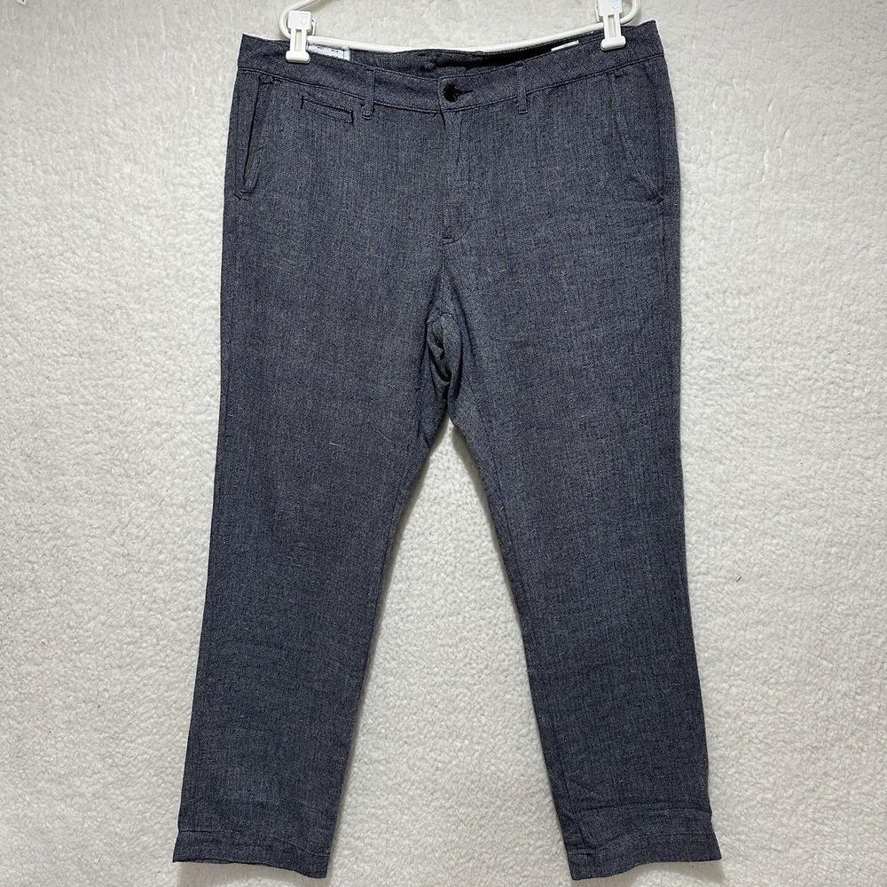 Billy Reid Blue‎ Mobile Chino Herringbone Pattern Pants Size 40 Made In USA NWT
